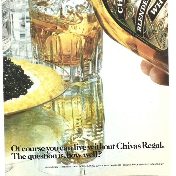 Chivas Regal Scotch Whisky New York 1970s Vintage Print Ad 9 in Tall - Picture 2 of 4